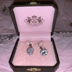 Juicy Couture Crown CZ Drop Ear Rings